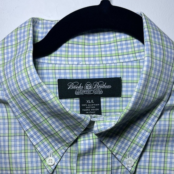 Brooks Brothers Men’s green blue plaid Long sleeve button down shirt in XL - Picture 3 of 7